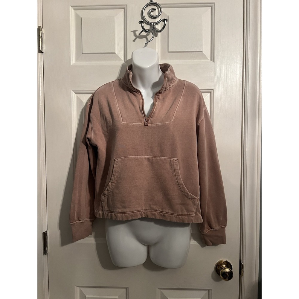 Old Navy Pullover Quarter Zip Cropped  Sweatshirt  Size Small